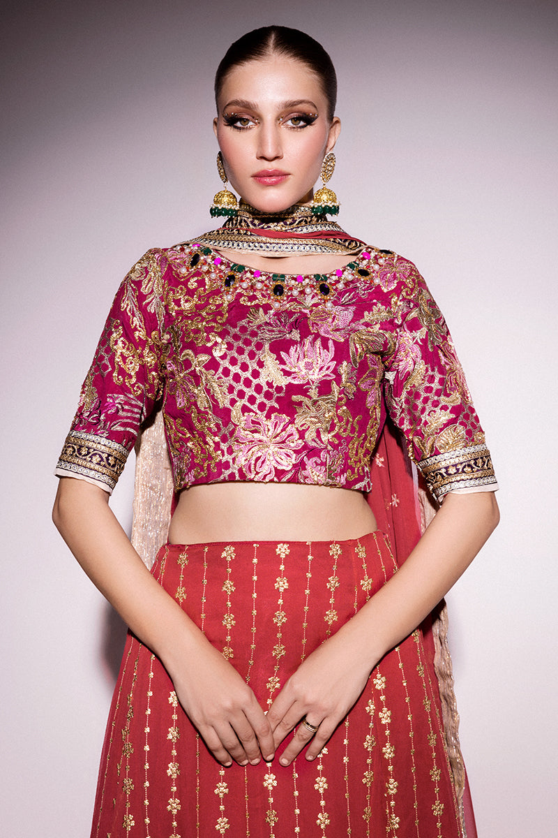 Molten Lava Lehnga Choli