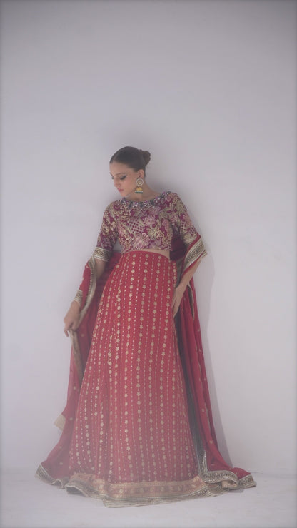 Molten Lava Lehnga Choli